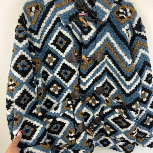 Zara Crochet Lapel Collar Toggle Chunky Oversized Jacket Womens Size: XS - Picture 5 of 9